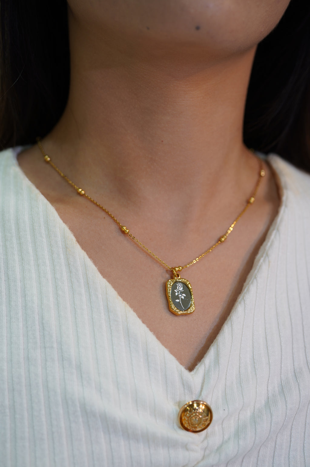 Mirror Rose Necklace