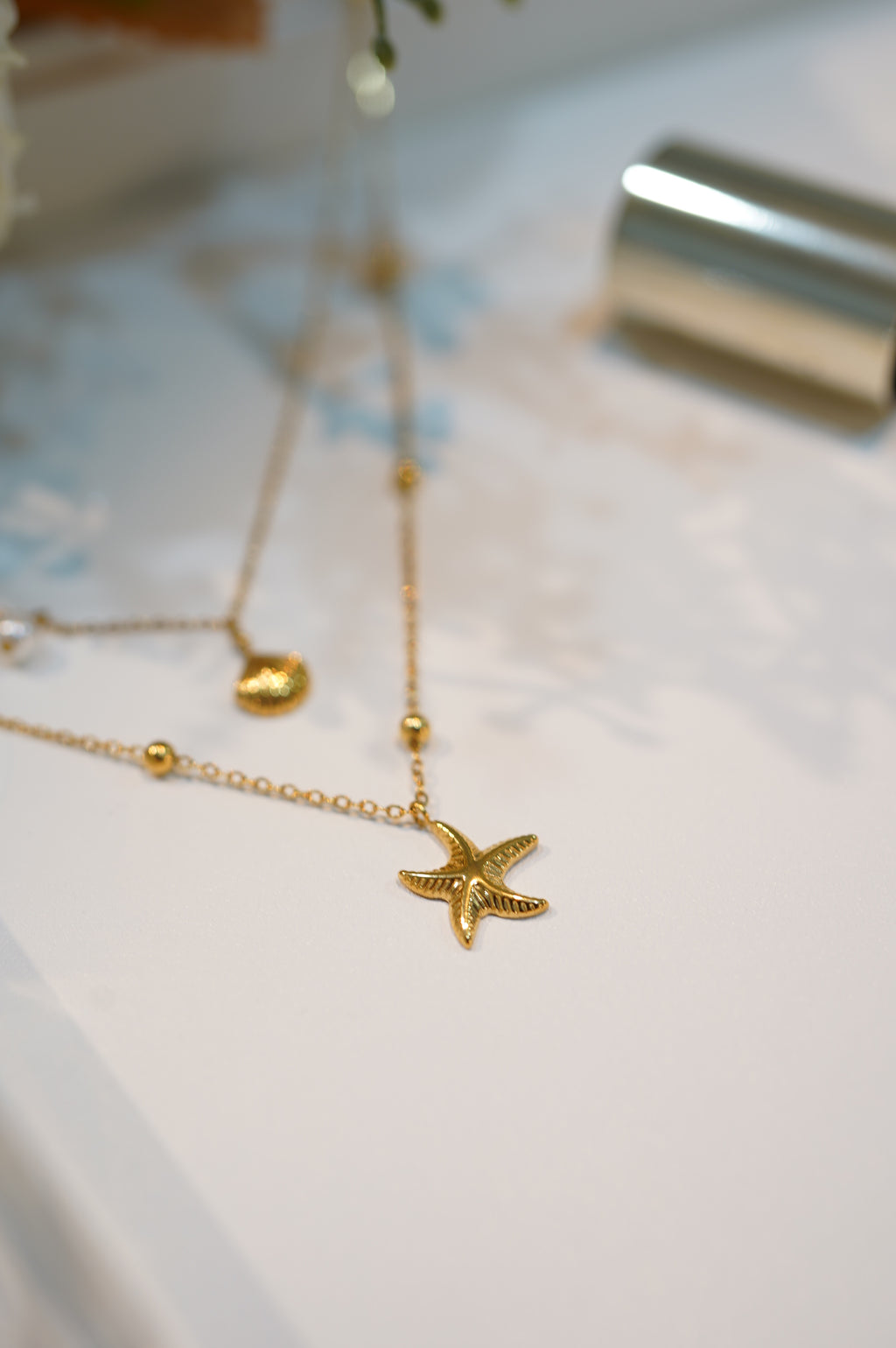 2 IN 1 Shell & Starfish Necklace