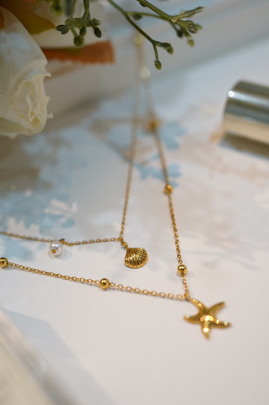 2 IN 1 Shell & Starfish Necklace